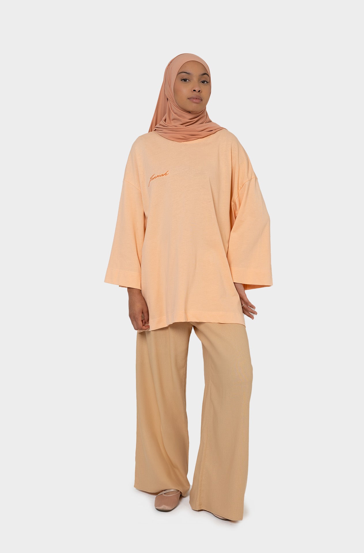 T-shirt oversize abricot