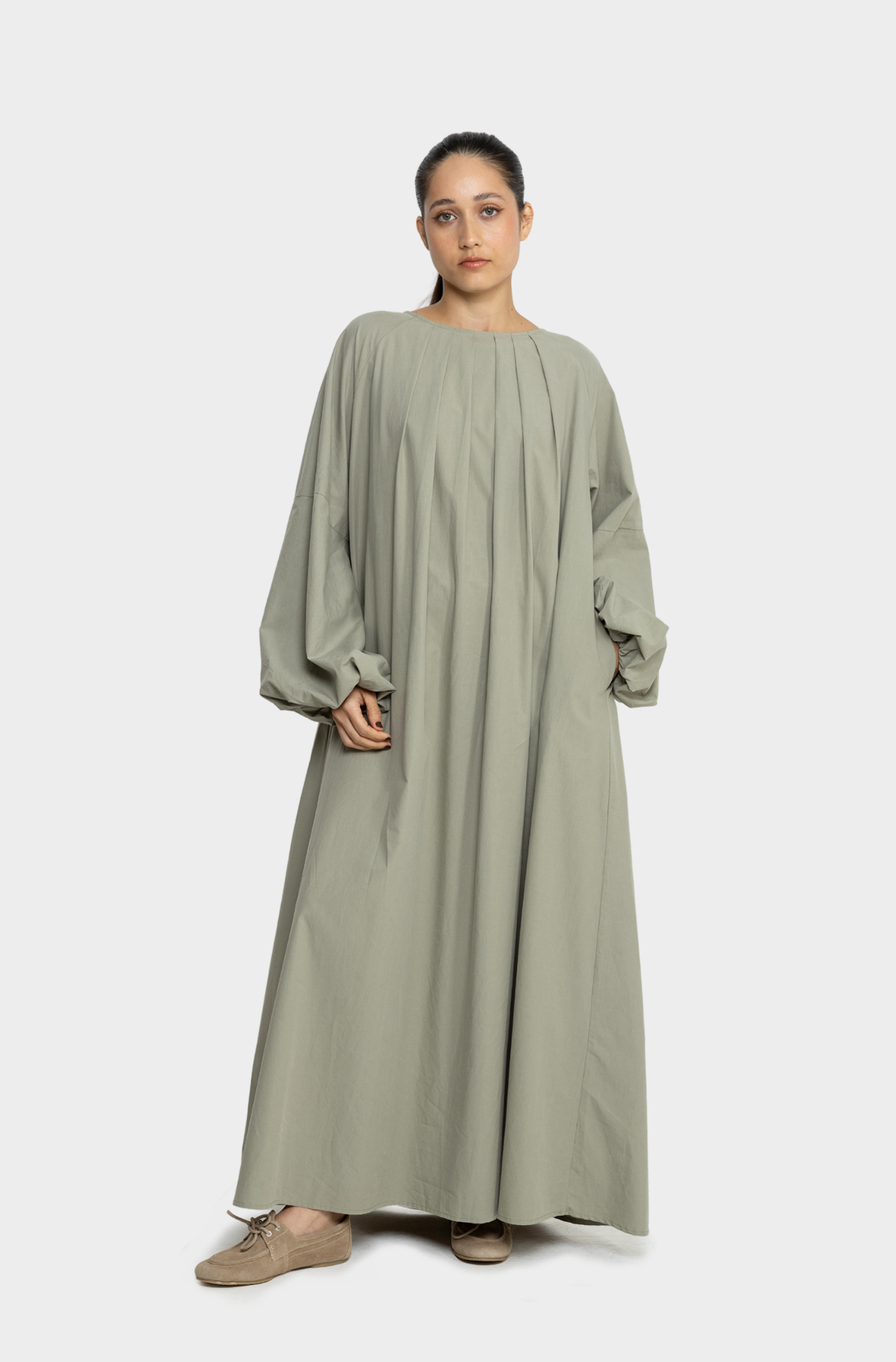 Khaki balloon dress