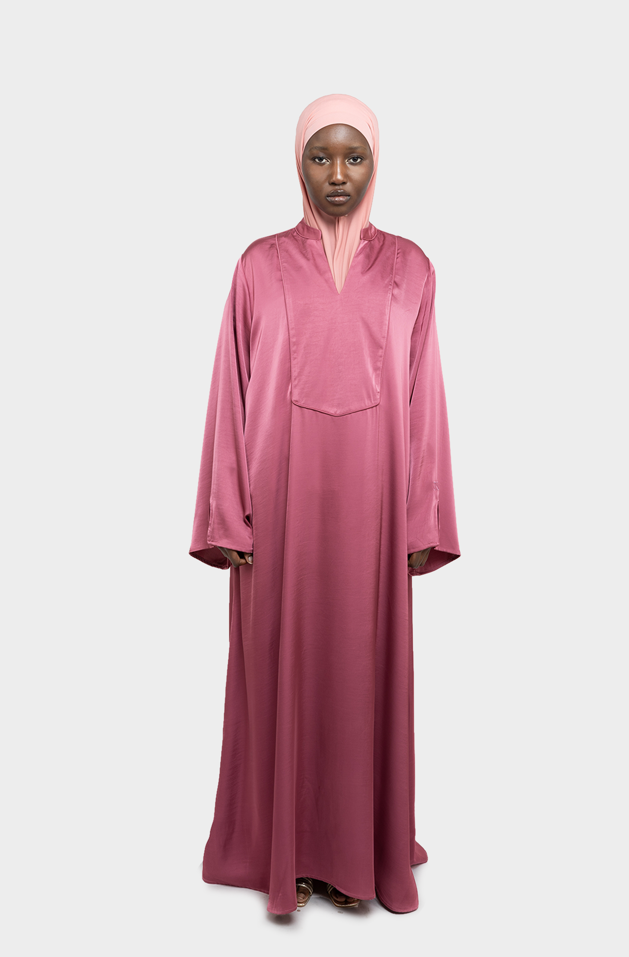 Medina dress pink Tunisian collar