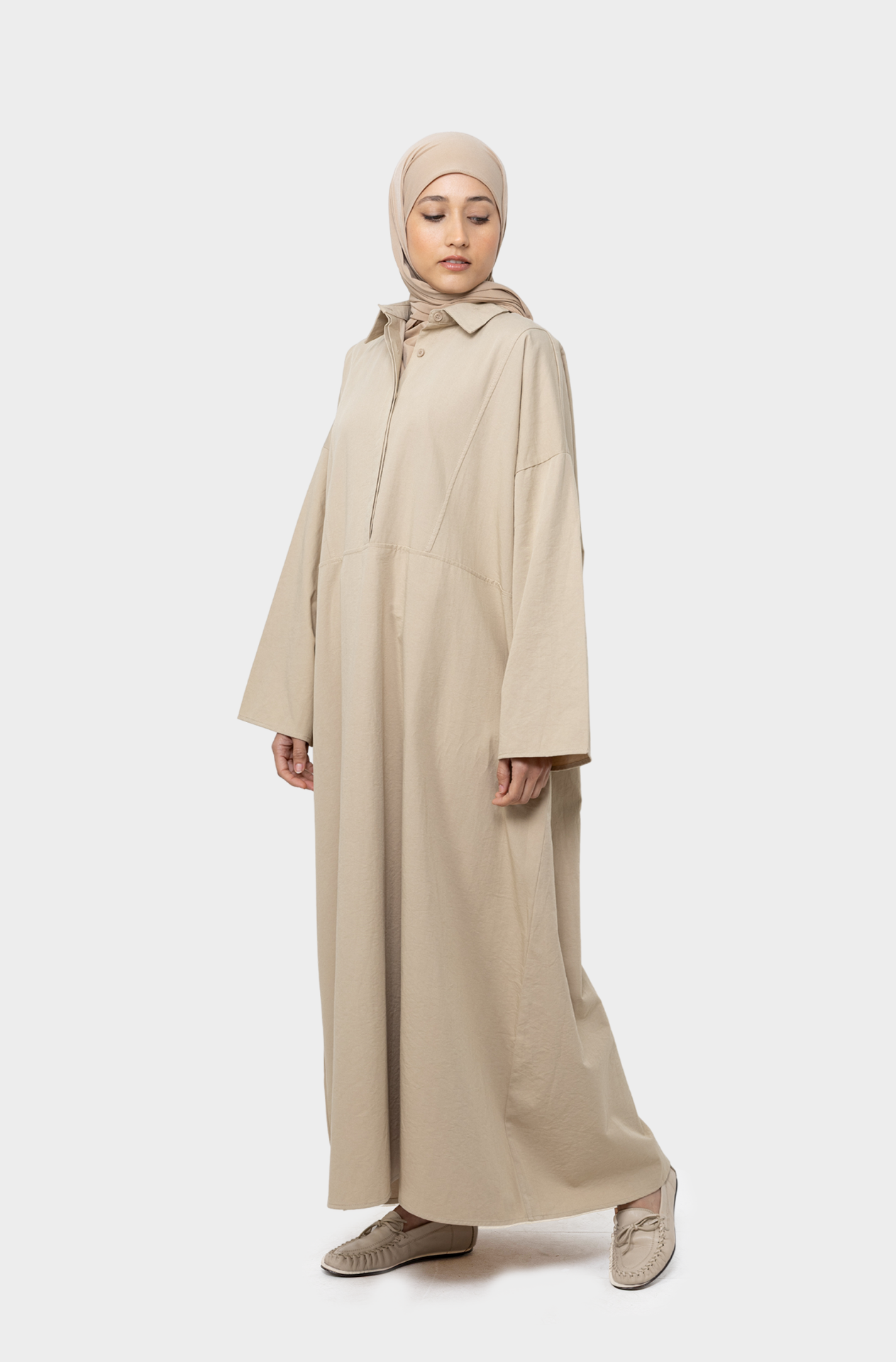 Beige cotton dress