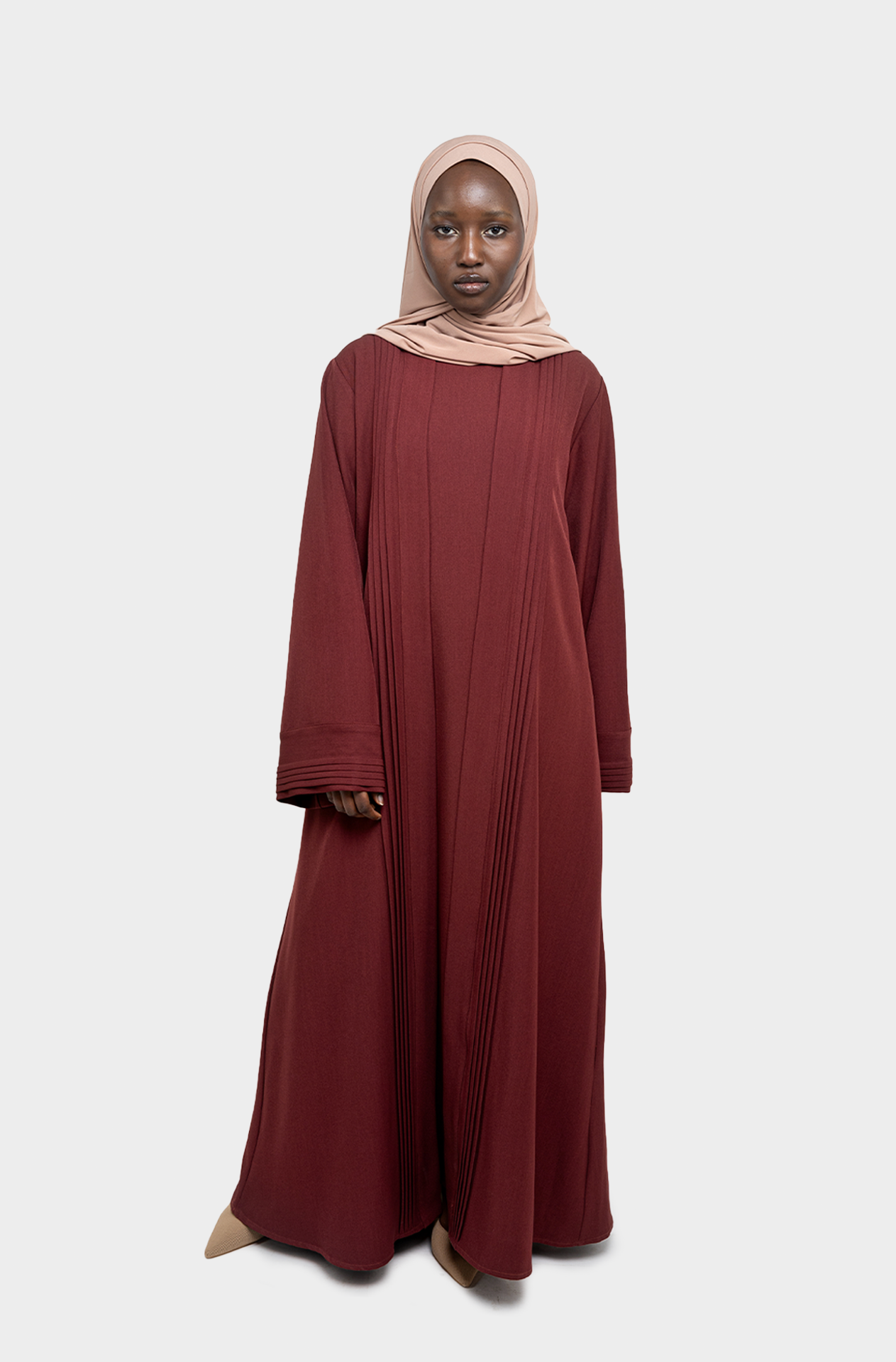 Loujain II burgundy Abaya Set 