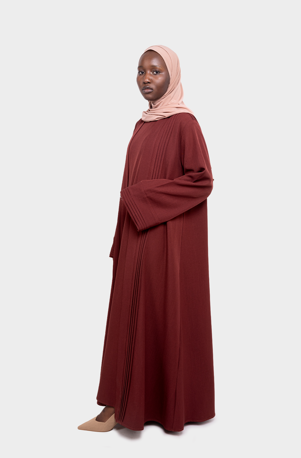 Loujain II burgundy Abaya Set 