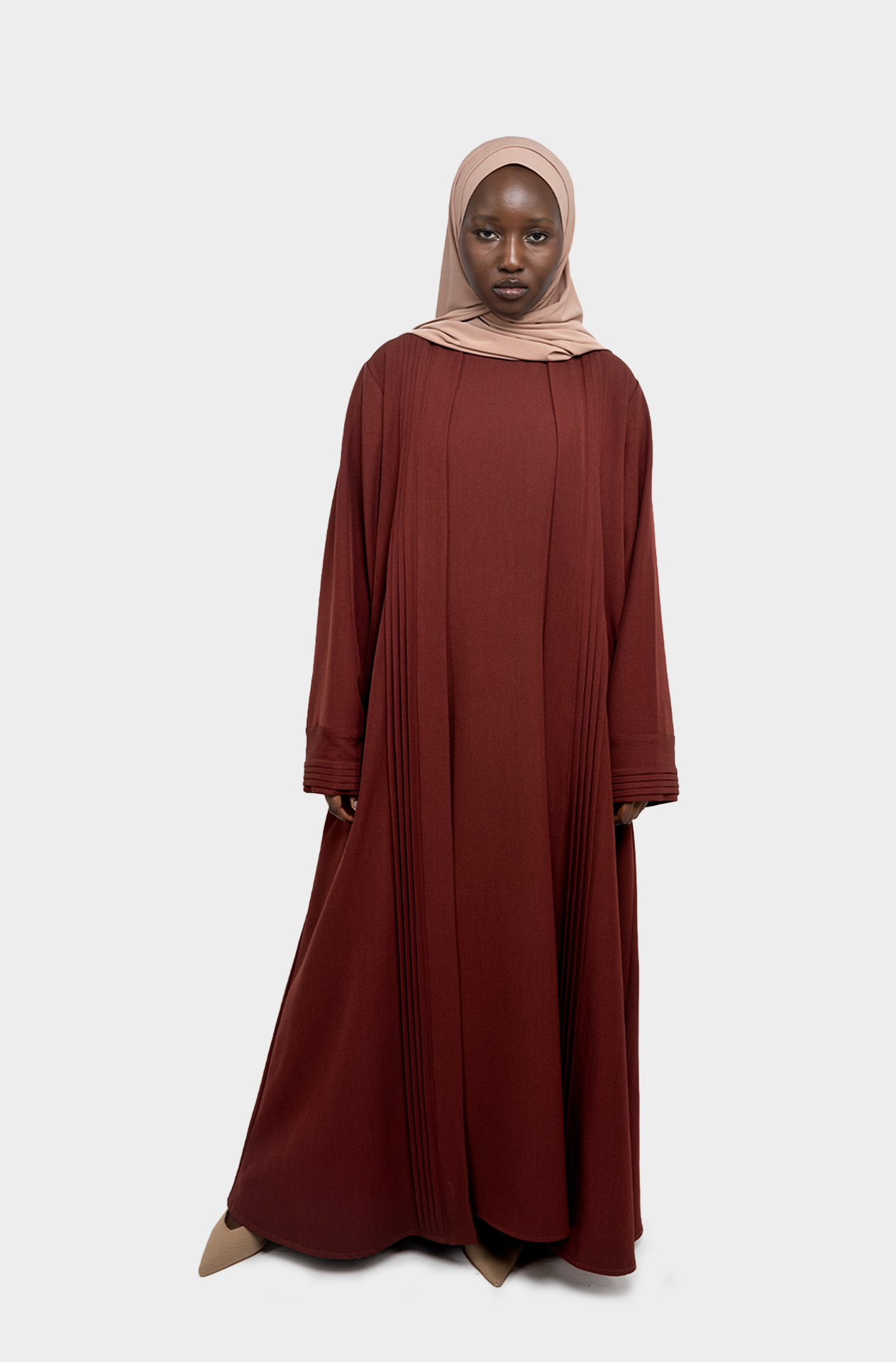 Loujain II burgundy Abaya Set 