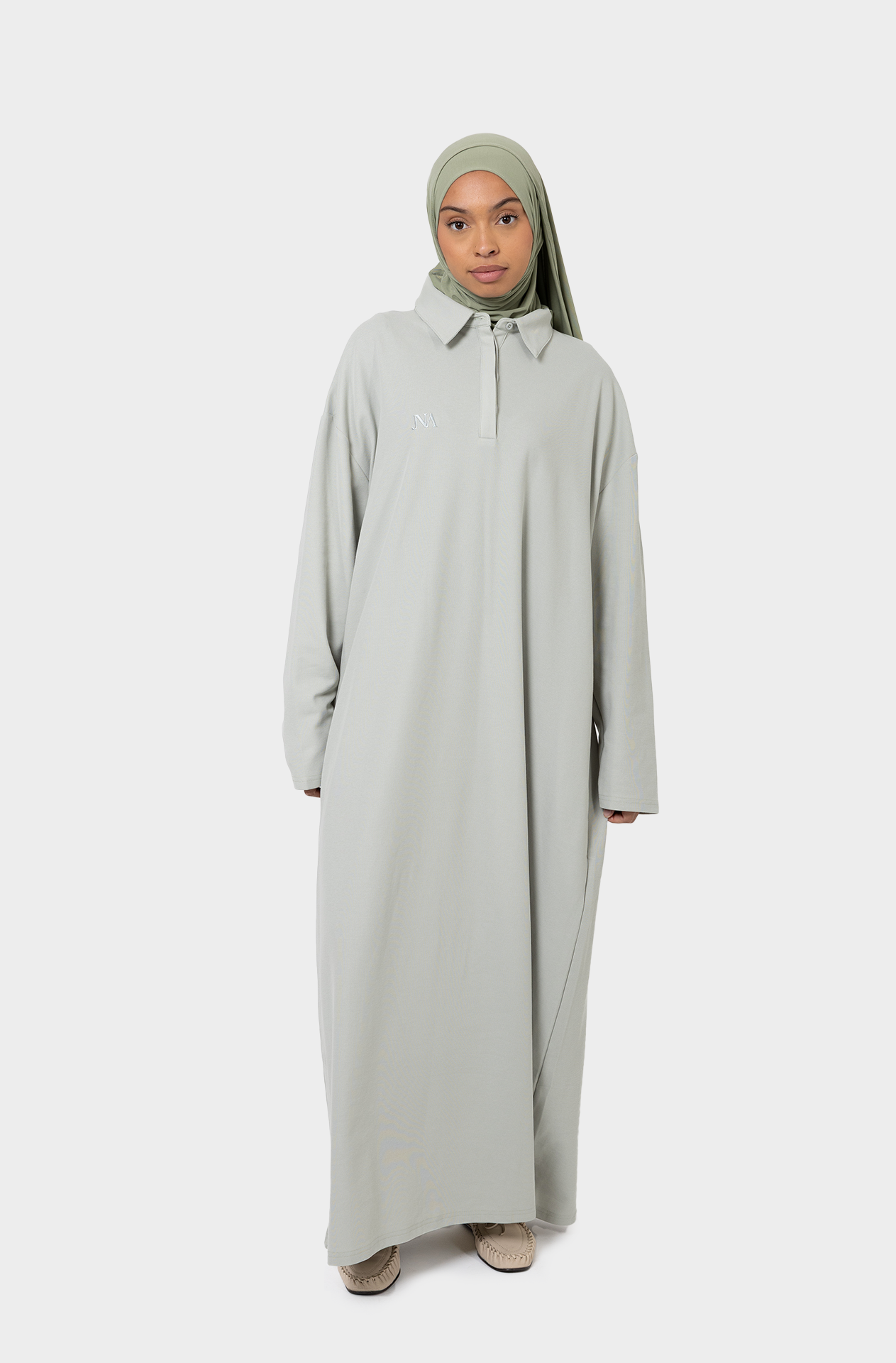 Dress polo sage