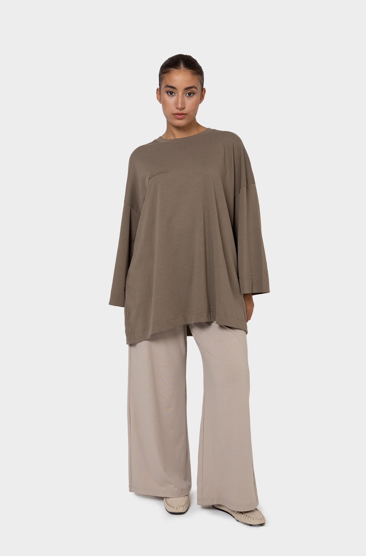 T-shirt oversize taupe