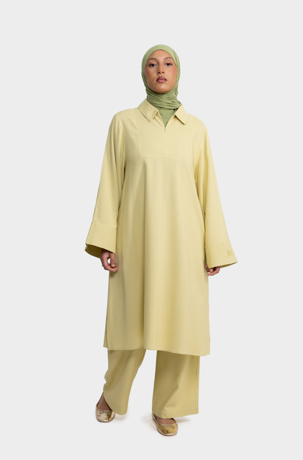 Tunique linen anis